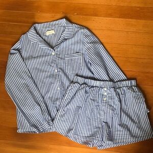 Classic Blue Striped Women's Pajama Set